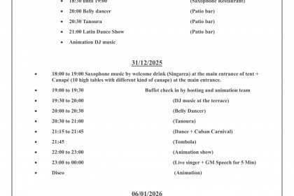 Приглашаема Вас на празднование Нового 2026 Года! - Siva Sharm Resort & Spa 4*