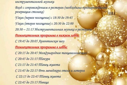 ПРОГРАММА НОВОГОДНЕГО ВЕЧЕРА 31 ДЕКАБРЯ - Il Mercato Splash Aqua park 5*